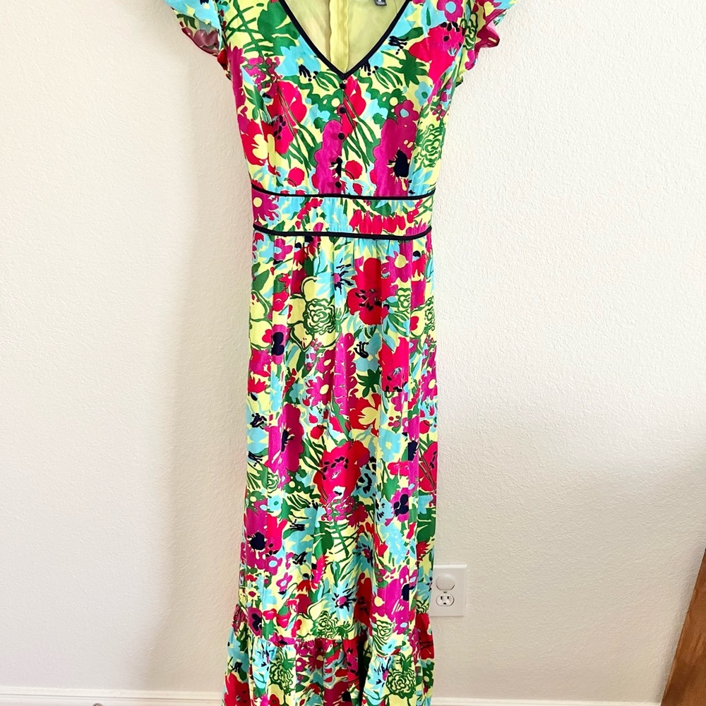 ModCloth Eyes on You Floral Maxi Dress Sz M - Picture 4 of 9